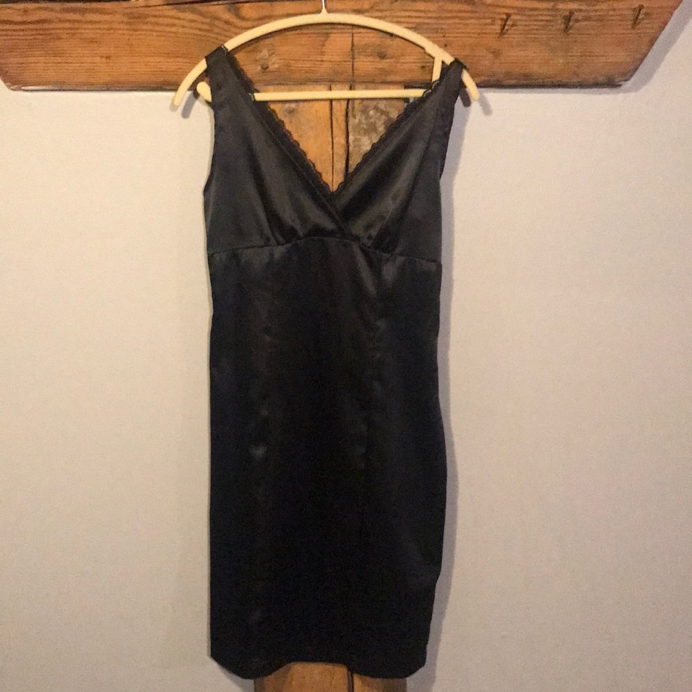Black satin style dress